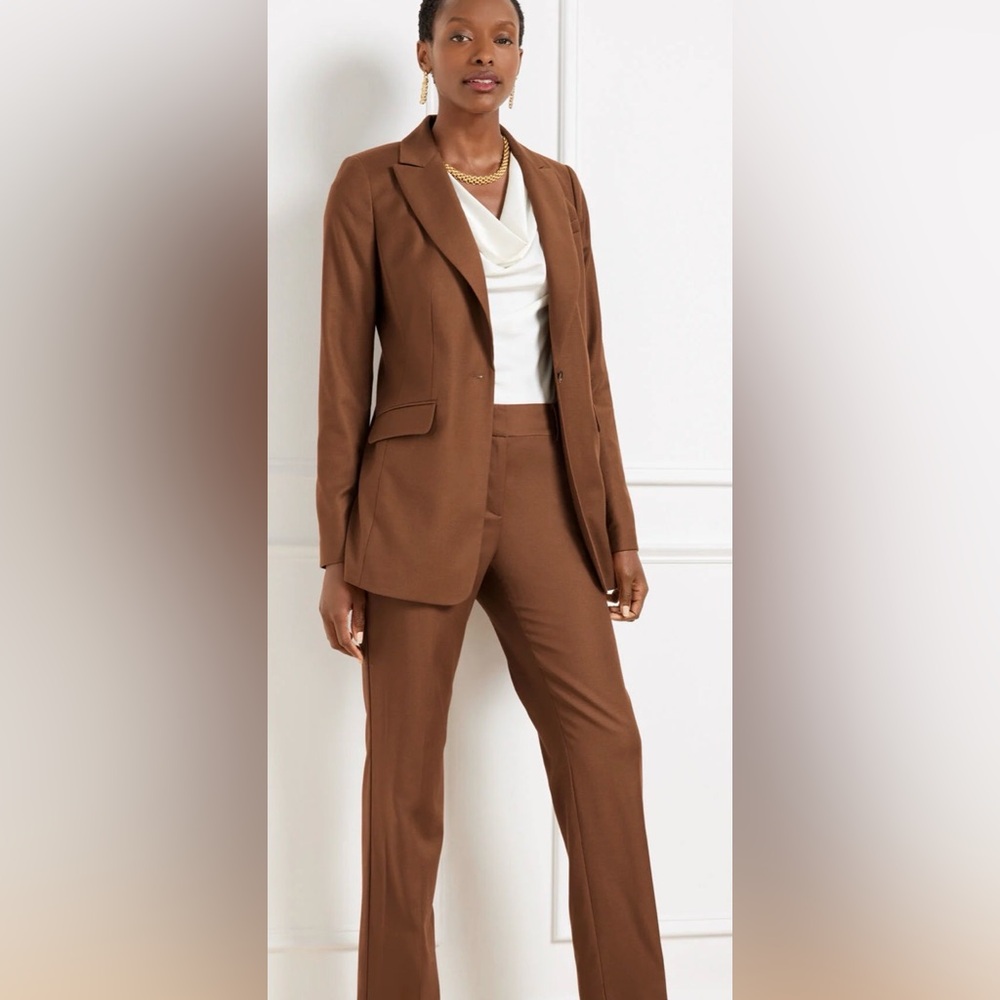 Talbots Brown Blazer 12 Chocolate Grace Fit Cotton Lined Single Breast NWT $199
